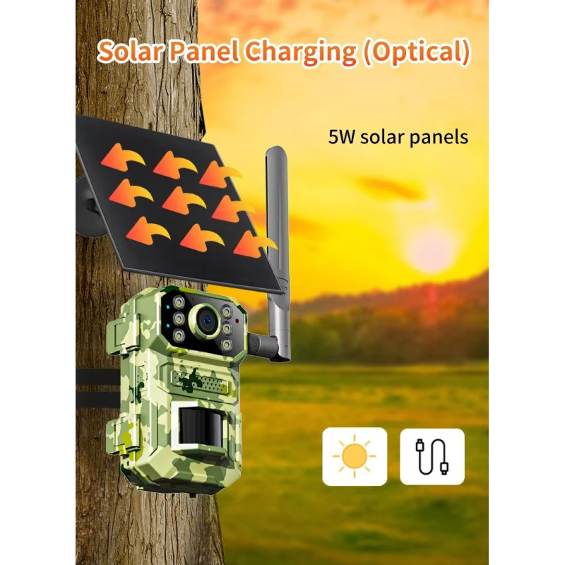 Caméra de chasse 4G avec panneau solaire intégré