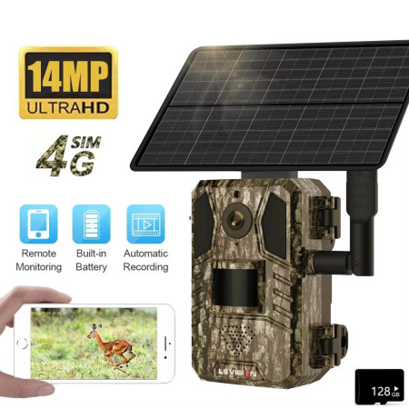 4G Pro 4MP - Vision Nocturne 15M AI Detection-Caméras de Chasse Solaires