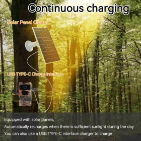 Caméra de chasse 4G 4MP - Vision Nocturne 30M Autonomie 12 Mois