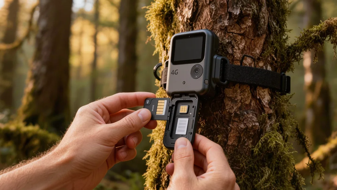 Insertion d'une carte SIM et d'une carte SD dans une caméra de chasse 4G