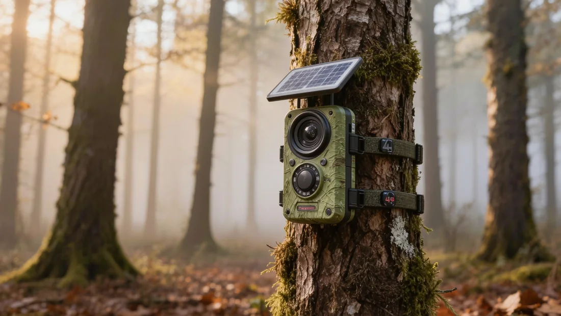 Caméra de chasse 4G solaire en lisière de clairière
