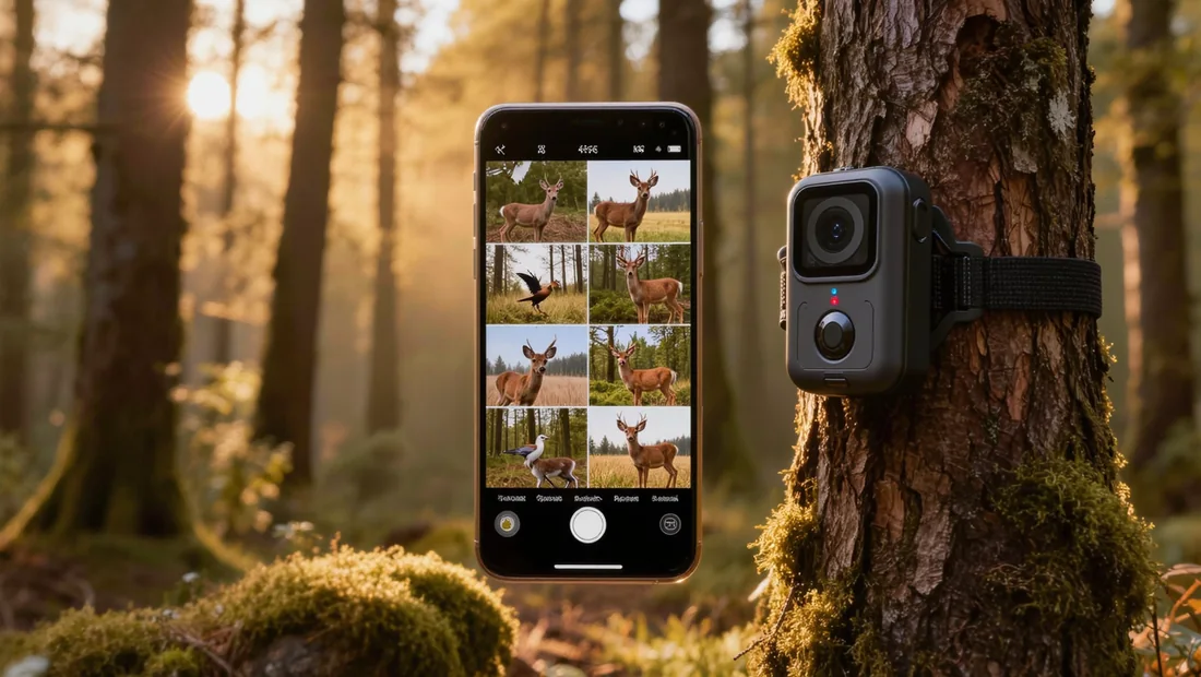 Consultation des photos reçues d'une caméra de chasse 4G sur smartphone