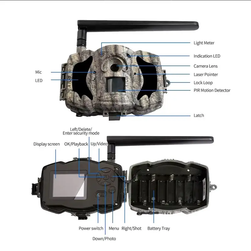 Caméra de chasse 4G avec vision nocturne puissante