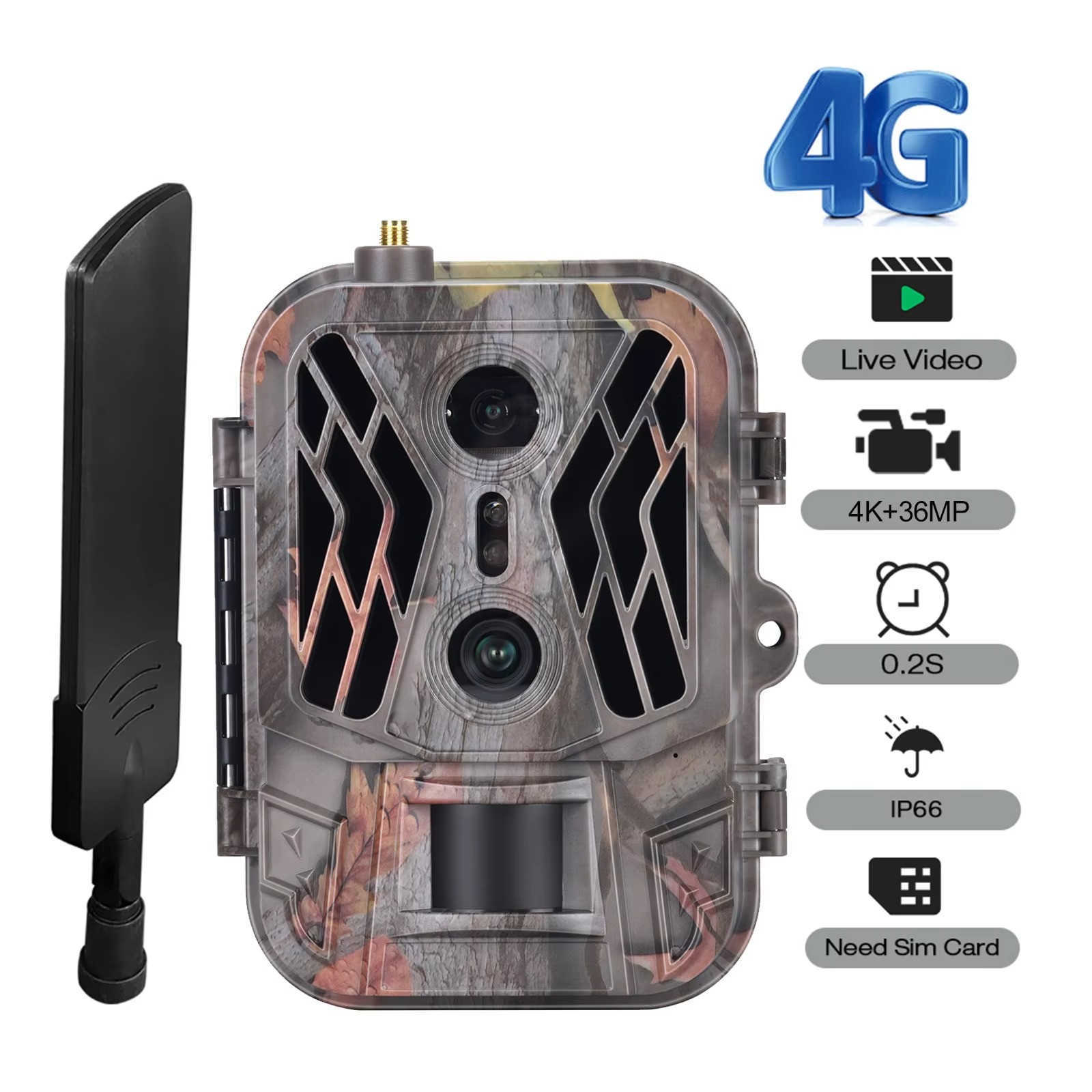 Caméra de chasse 4G 4K avec double capteur jour et nuit
